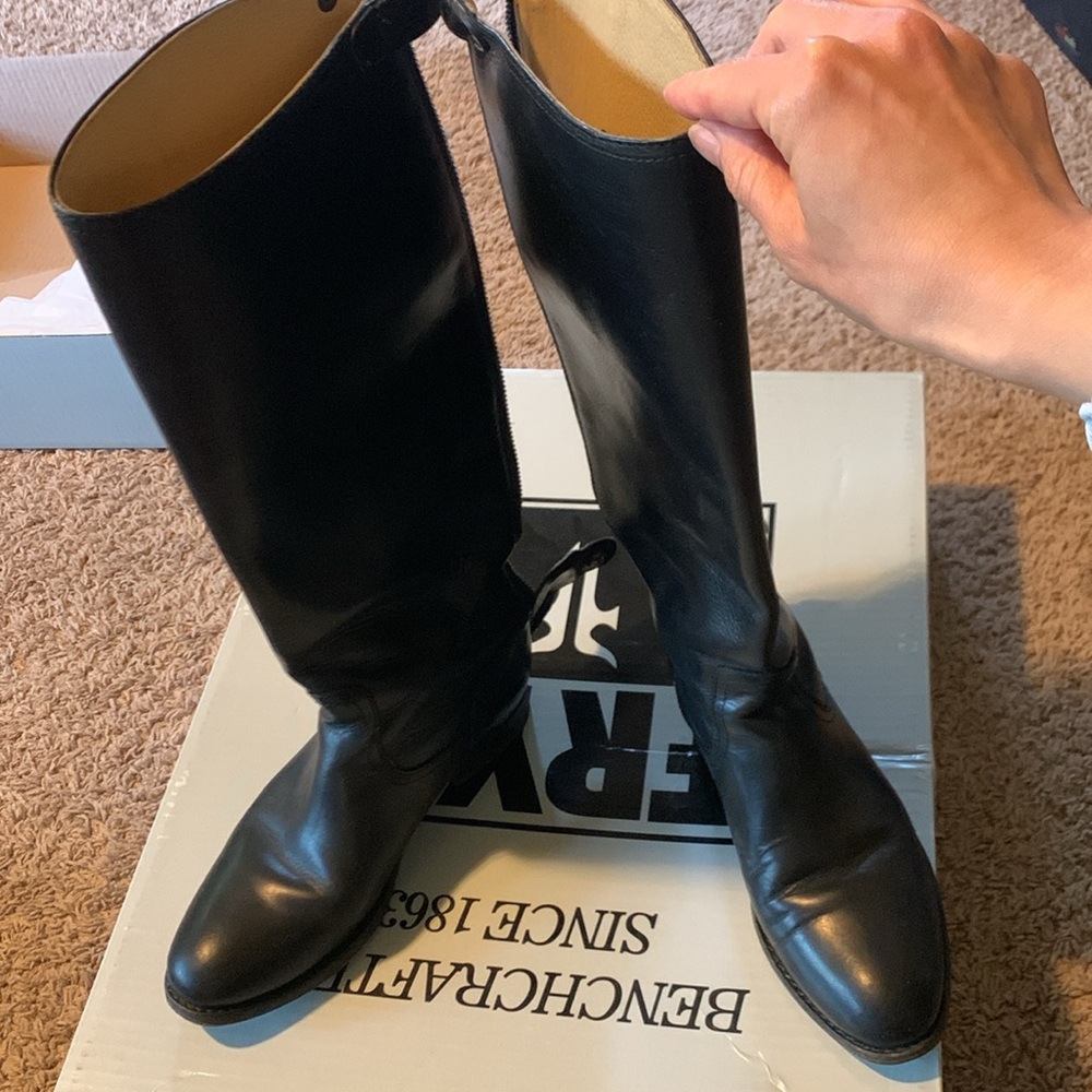 Frye Lindsay Logo Backzip black boots size 5.5 - Picture 2 of 12